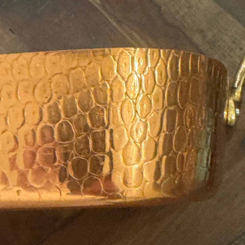 Hammered Copper Roasting Pan Rectangular Brass Handles Farmhouse Kitchen Decor